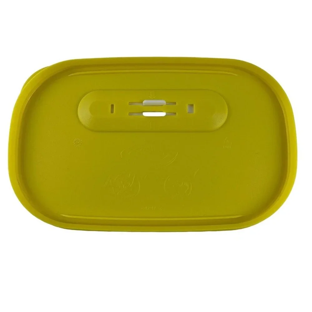 Tupperware Fridgesmart Vertical Container Slider Seal Vent Tab Grid Yellow 3 Qt‎